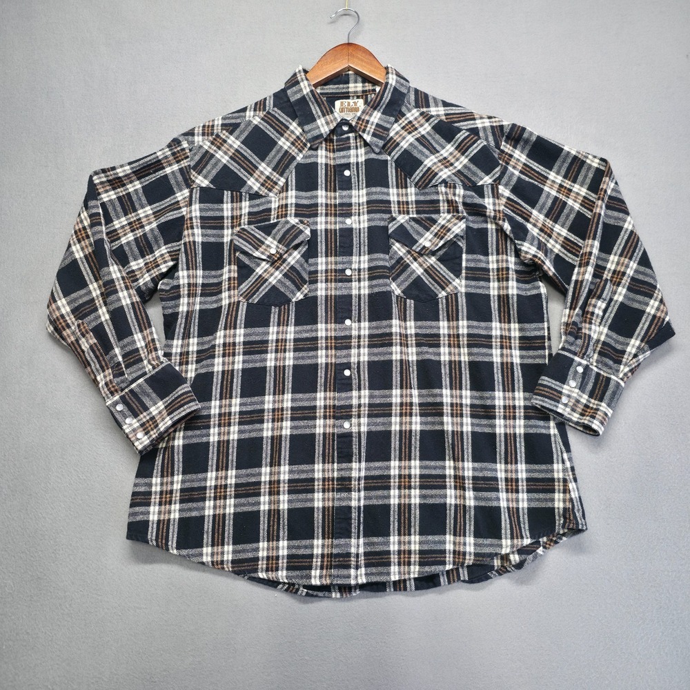 Ely Cattleman Men's Plaid Pearl Snap Western Flannel‎ Size XL